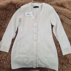 Endless Rose Ivory Button-Up Dress